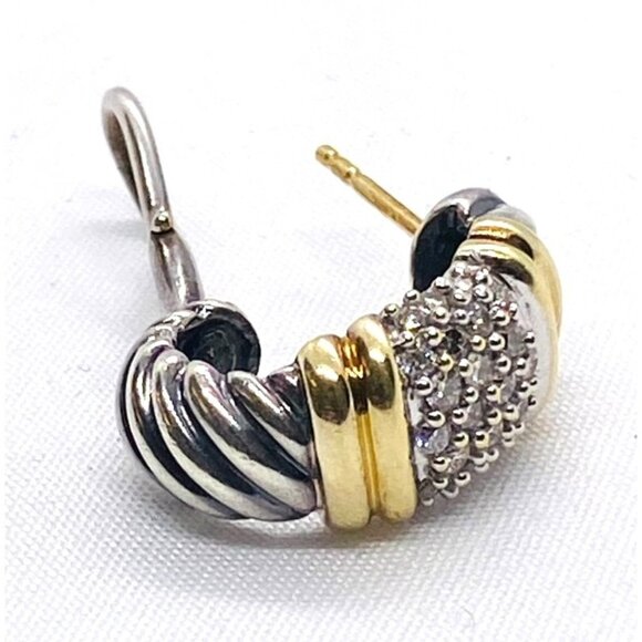 David Yurman Metro 18K 925 Single Replacement Earring Clip On Post - Picture 2 of 10